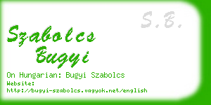 szabolcs bugyi business card